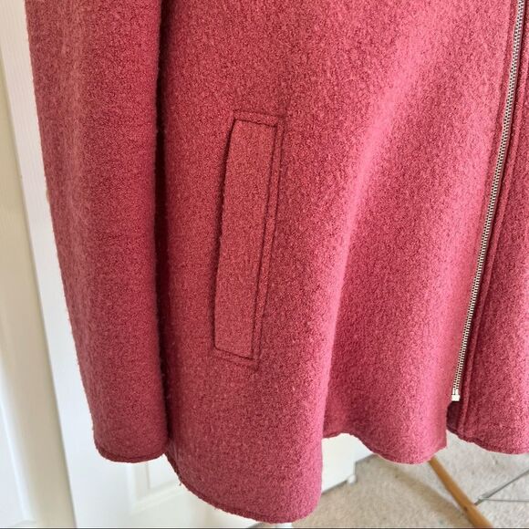 Zara Trafaluc Wool Blend Side Zip Coat Pink Medium - Picture 4 of 9